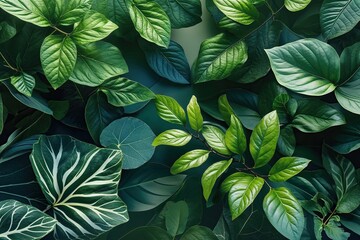 Fototapeta premium Stunning Macro Photography of Vibrant Leaves and Sustainable Designs on Shiny Backgrounds