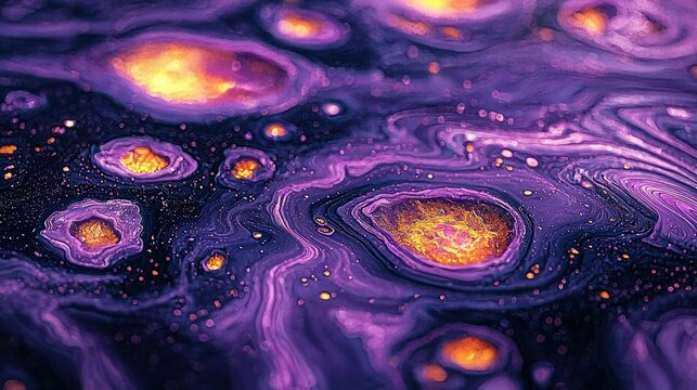 Cosmic Abstract: A mesmerizing swirl of purple and gold, reminiscent of a nebula or galaxy far, far away.