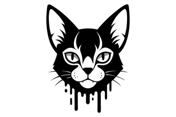 Obraz premium Tattoo Cat Design with Artistic Strokes