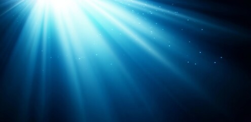 Obraz premium Digital Artwork Depicting a Serene Night Sky With Stylized Waves and Celestial Bodies in Deep Blue Tones Showcasing a Sense of Calm and Tranquility