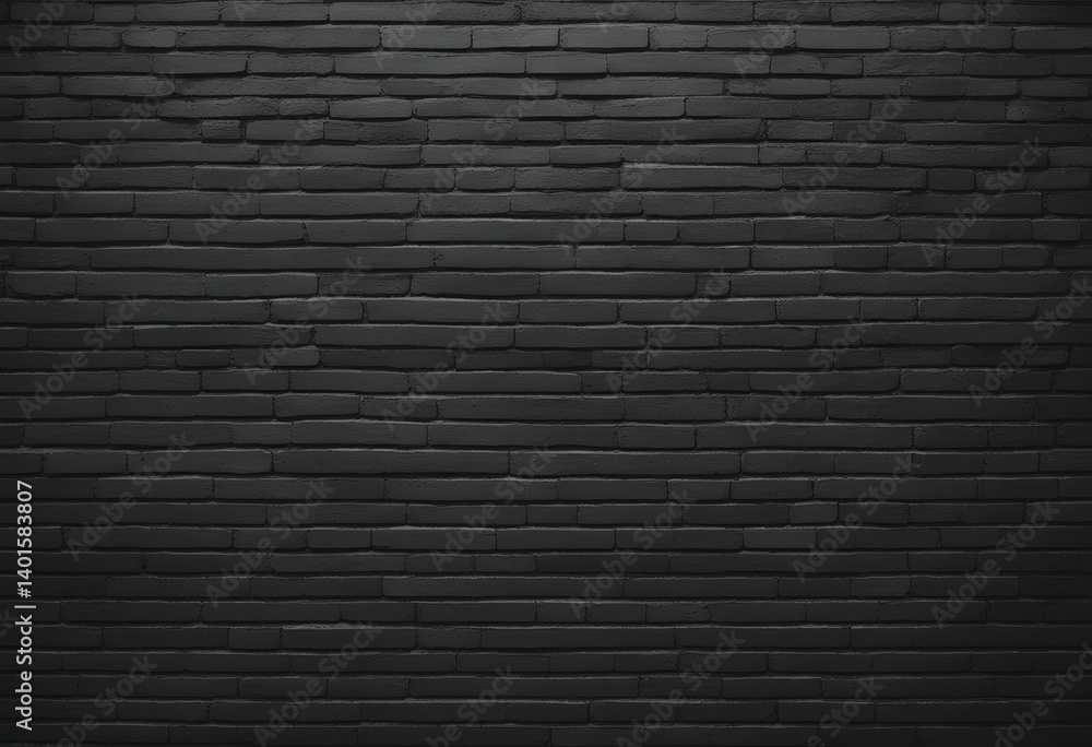 Aufkleber painted empty black brick wall part stone block row architecture pattern horizontal texture grunge m