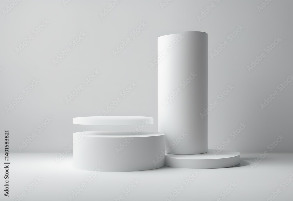 Poster 3d product concept background rendering display pedestal empty podium blank cylinder shelf stand sta