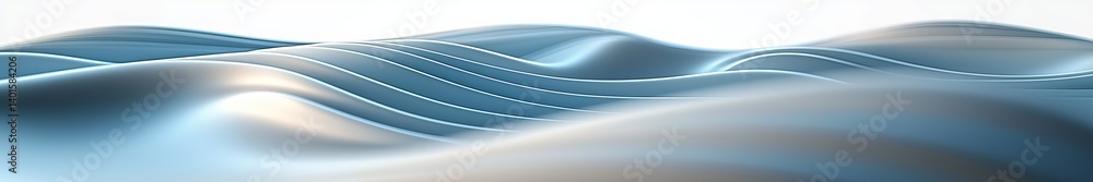 Poster soft undulating waves of light blue fabric create a serene atmosphere during early morning hours in 
