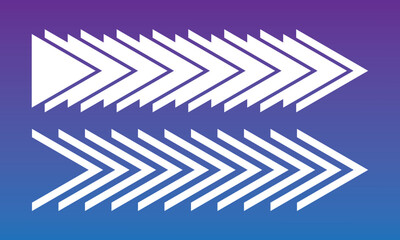 Set of white overlapping stock strips isolated on a gradient background
