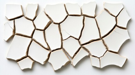 Abstract Cracked White Tiles on Light Background