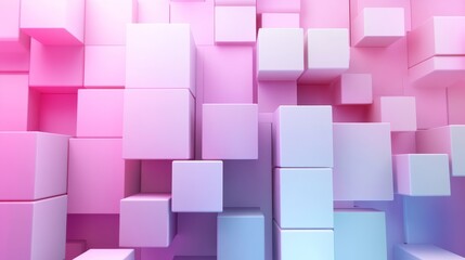 Obraz premium Abstract 3d geometric background with soft lighting and smooth shapes in pastel colors