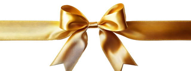 Golden ribbon and bow, cut out