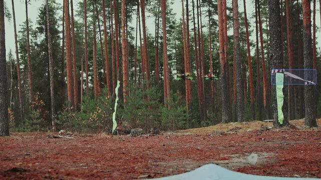 AI FPV Drone Racing Forest Obstacle Course Detection