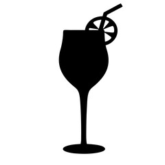 aperol spritz black silhouette icon - of a soft drinks aperol spritz simple vector art
