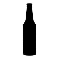 beer bottle black silhouette icon - of a soft drinks beer bottle simple vector art