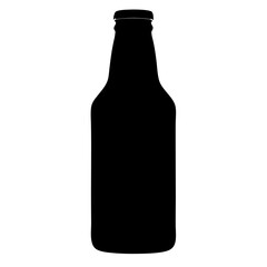 beer bottle black silhouette icon - of a soft drinks beer bottle simple vector art