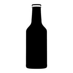 beer bottle black silhouette icon - of a soft drinks beer bottle simple vector art