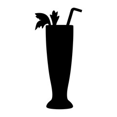 bloody mary black silhouette icon - of a soft drinks bloody mary simple vector art