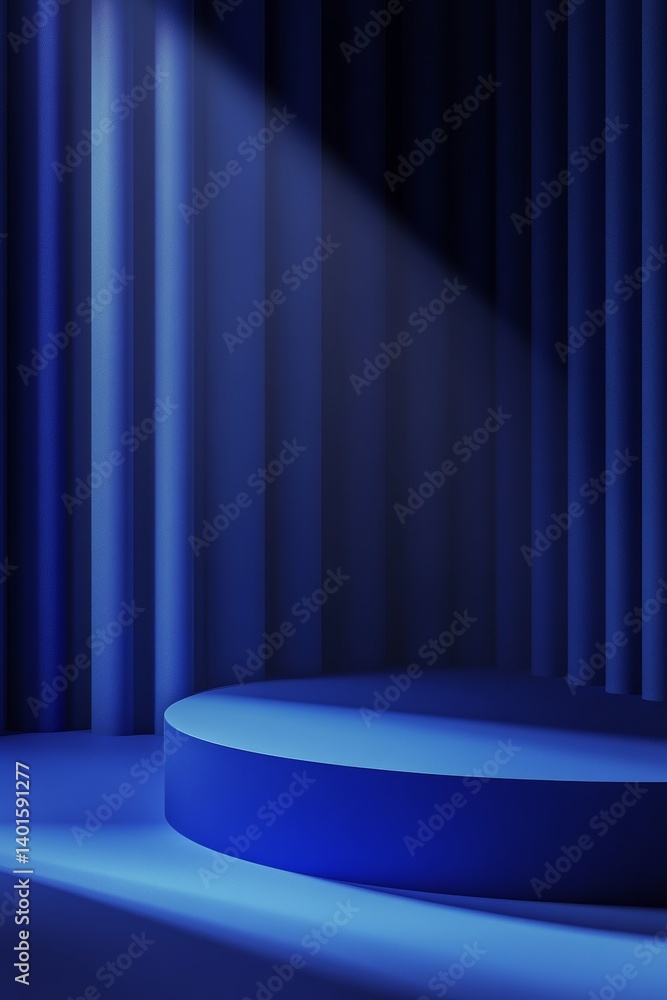 Poster blue corner with a shadow and light creating a contrasting effect during early evening
