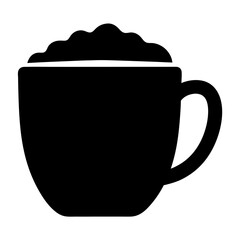 cappuccino black silhouette icon - of a soft drinks cappuccino simple vector art
