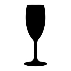 champagne flute black silhouette icon - of a soft drinks champagne flute simple vector art