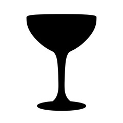 cocktail glass black silhouette icon - of a soft drinks cocktail glass simple vector art