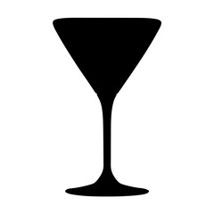 cocktail glass black silhouette icon - of a soft drinks cocktail glass simple vector art