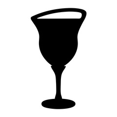 cocktail glass black silhouette icon - of a soft drinks cocktail glass simple vector art