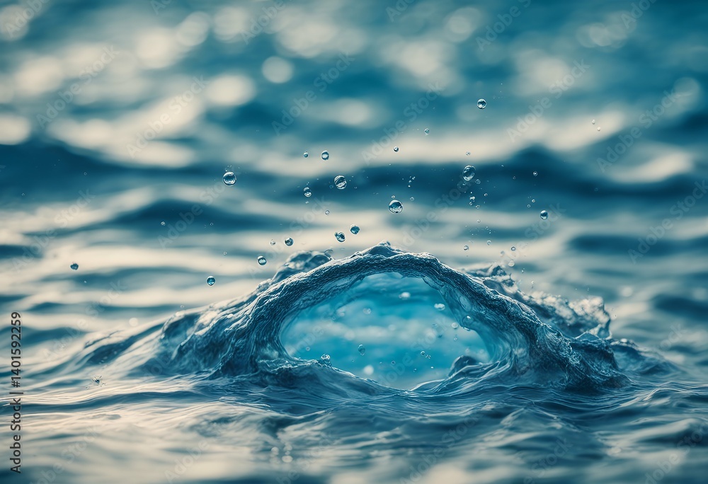Aufkleber surface splashes transparent waves shining colored ripples texture pattern background water bubbles 
