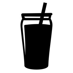 cold brew coffee black silhouette icon - of a soft drinks cold brew coffee simple vector art