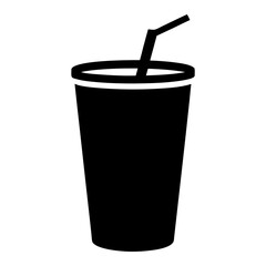 cold brew coffee black silhouette icon - of a soft drinks cold brew coffee simple vector art