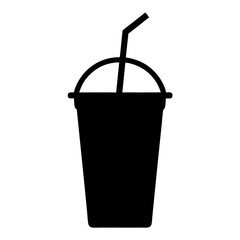 cold brew coffee black silhouette icon - of a soft drinks cold brew coffee simple vector art