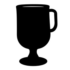 eggnog glass black silhouette icon - of a  eggnog glass simple vector art