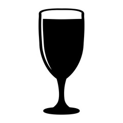 eggnog glass black silhouette icon - of a  eggnog glass, simple vector art