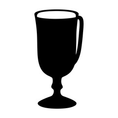 eggnog glass black silhouette icon - of a  eggnog glass simple vector art