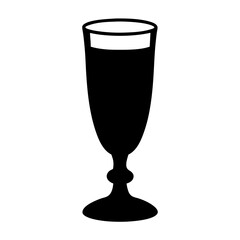 eggnog glass black silhouette icon - of a  eggnog glass simple vector art