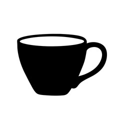 espresso cup black silhouette icon - of a soft drinks espresso cup simple vector art