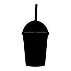 frappuccino black silhouette icon - of a soft drinks frappuccino simple vector art