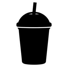 frappuccino black silhouette icon - of a soft drinks frappuccino simple vector art