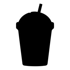 frappuccino black silhouette icon - of a soft drinks frappuccino simple vector art