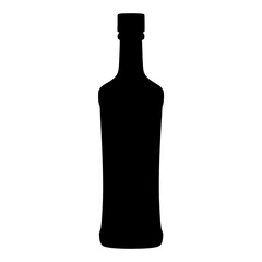 gin bottle black silhouette icon - of a soft drinks gin bottle simple vector art