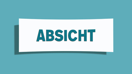 Absicht (Intention) - A card isolated on light green background.