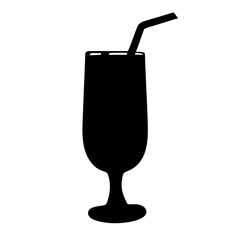 gin fizz black silhouette icon - of a soft drinks gin fizz, simple vector art