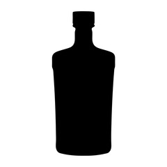 gin bottle black silhouette icon - of a soft drinks gin bottle simple vector art