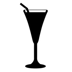 gin fizz black silhouette icon - of a soft drinks gin fizz simple vector art