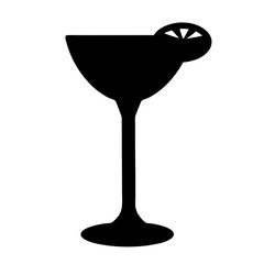 gin fizz black silhouette icon - of a soft drinks gin fizz simple vector art