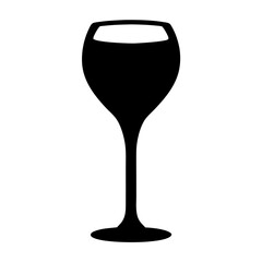 glass of ros black silhouette icon - of a soft drinks glass of ros simple vector art
