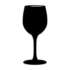 glass of ros black silhouette icon - of a soft drinks glass of ros simple vector art