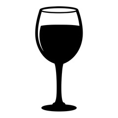 glass of ros black silhouette icon - of a soft drinks glass of ros simple vector art