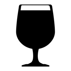 glass of ros black silhouette icon - of a soft drinks glass of ros simple vector art