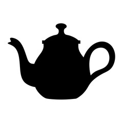 green tea pot black silhouette icon - of a soft drinks green tea pot, simple vector art
