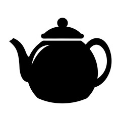green tea pot black silhouette icon - of a soft drinks green tea pot simple vector art