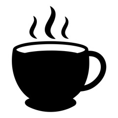 herbal tea black silhouette icon - of a soft drinks herbal tea simple vector art