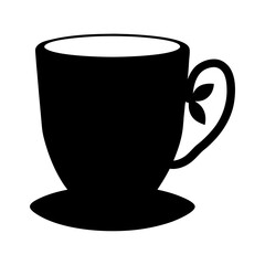 herbal tea black silhouette icon - of a soft drinks herbal tea simple vector art