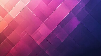 Abstract geometric background with a vibrant gradient transitioning from coral to deep violet, featuring intersecting translucent squares